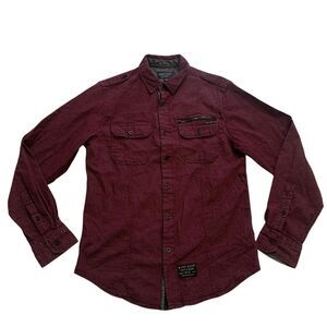 Marc Ecko Cut & Sew Men's Size M Long Sleeve Light Flannel Button Up Shirt